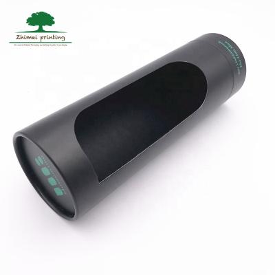 China Hot Selling Matte Black Paper Tube Packaging Biodegradable Natural Window Recyclable Other Gift Boxes With Body Window for sale