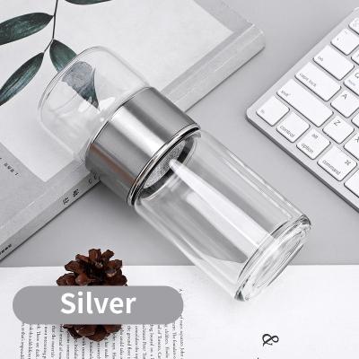 China Viable High Quality Sublimation Tea Bottle Adults Glass Tumbler Home Use Clear Insulated Tumblers Hot and Cold Water Glass Bottle for sale