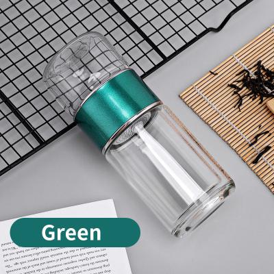 China Viable Wholesale Double Wall Mini Tea Bottle Clear Water Glass Tumbler Cups Insulated Outdoor Coffee Mugs for sale