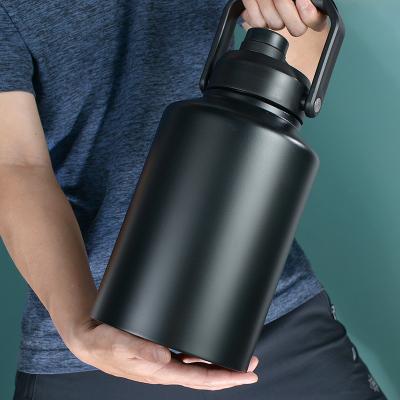 China Double Wall Business Stainless Steel Heat Insulation Gym Drinking Bottle Dry Ice Vacuum Insulated Water Bottles With Handle for sale