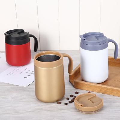 China Business Stainless Steel Thermos Mug For Office Custom Reusable Tumbler Coffee Pot Mug Stainless Steel Tumbler With Handle for sale