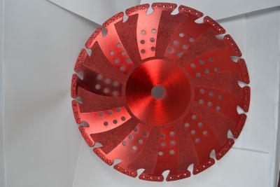 China Red Vacuum Brazed Diamond Blades Concrete Cutting Blades With Flange for sale