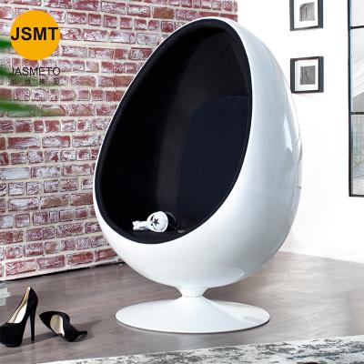 China Cheap Modern Swiss Fiberglass Office Rotating Foam Resting Green Egg Round Ball Shape Lounge Chair for sale