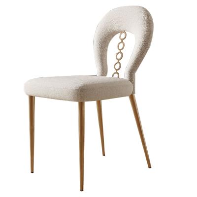 China Modern Fashion Style Industrial Home Use Dining Chair High Quality Luxury Metal Legs Leather Upholster Dining Chair for sale