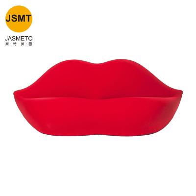 China Extended Creative Design Extended Red Lips Shaped Leather Sofa Home Apartment Couch Furniture for sale