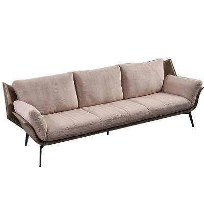 China Reclining Simple Modern Three-Seat Reclining Living Room Assembled Removable And Washable Fabric Sofa With Metal Legs for sale