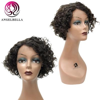 China Hd Soft Smooth Thick Lace Pre Plucked Short Natural Brazilian Hair Pixie Curls Wig Pixie Cut Curly Hair Wigs Wig Vendor for sale