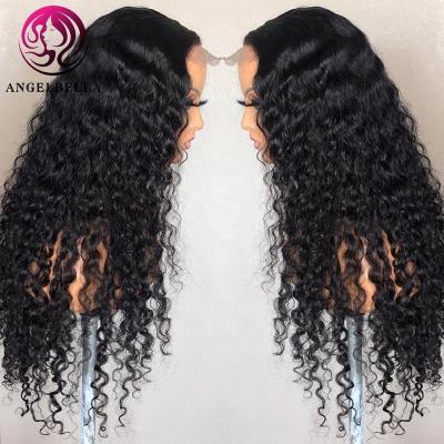 China Brazilian Deep Curly Wave Hair Wigs 4x4 Wave Closure Lace Closure Virgin Wigs Closure Wig for sale