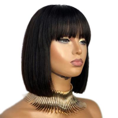 China Wholesale St 10 Brazilian Straight Hair Human Hair Wigs Cheap 100% Peruvian Bob Hair Short Bob Wigs 12 Inch for sale