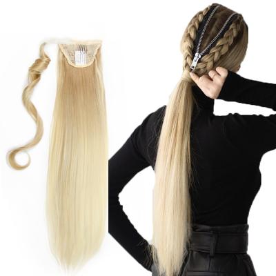 China Kinky Curl Synthetic Ponytail Wigs 35 Inch European Curl Ponytail Hairpiece for sale