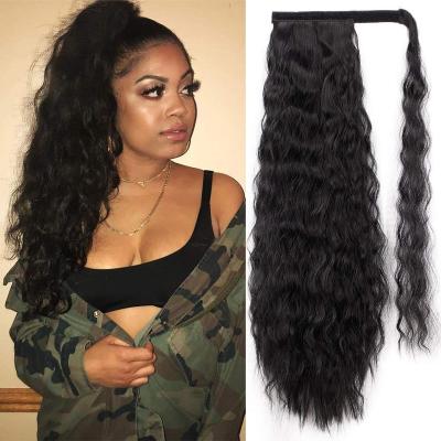 China Curly Loop Hair Piece Holder For Human Ponytail Hair Extensions Ponytail Hair Extensions Bag for sale