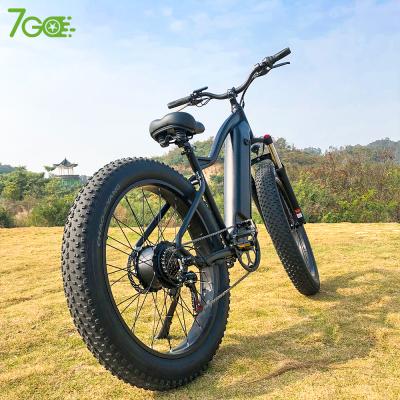 China Full Suspension 26 Inch Long Range Mountain Bike 500w Tire Electric E-Bike Aluminum Alloy Powerful Snow Fat Range for sale