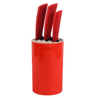 China Premium Handle Minimalist Red Black Coated Blades Of 3 Piece Kitchen Set Food Grade Kitchen Knives for sale