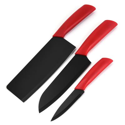 China Black Ceramic Stainless Steel Outdoor Cooking Knife Minimalist 4pcs Camping Kitchen Knife Set for sale