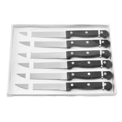 China Viable Hot Sale New Design Stainless Steel Steak Knives Set 6 Pieces Steak Knife Set For Family for sale