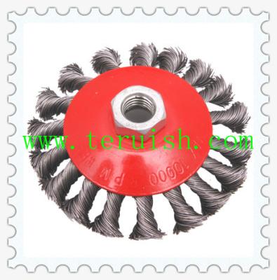 Chine Brosses TRT05 de roue de fil de vis nouées par torsion et de plat à vendre