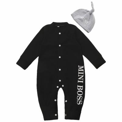 China Mini Boss Baby Rompers With Soft Hat Baby Overalls Clothes Born Overalls Teams Clothes Dropshiping for sale