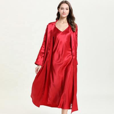 China 2021 Fashion Women Satin QUICK DRY Silk Pajamas Long Sleeves Loungewear Pajamas Women Sleepwear Pj Sets for sale