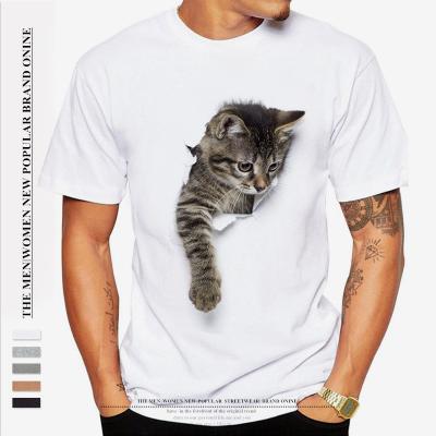 China Custom Made High Quality QUICK DRY 3D Cat Pattern Printing Plus Size T-shirts Mens Womens T-shirts Drop Shipping for sale