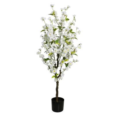 China Environmental Fake Cherry Blossom Tree Japanese Flower White 4ft Outdoor Wedding Decoration for sale