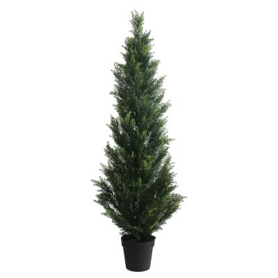 China Dongguan A-LIFE indoor and outdoor plastic tree 180cm industrial plastic artificial cedar tree cypress tree BSCI factory for sale