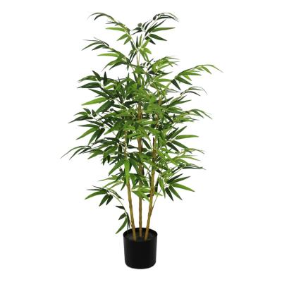 China Environmental hot product 4ft artificial bamboo tree with plastic trunk for indoor decor for sale