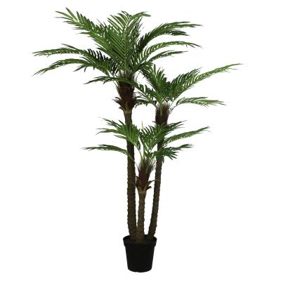 China Traditional Artificial Tree 180 Cm Artificial Silk Palm 3 Trunks for sale