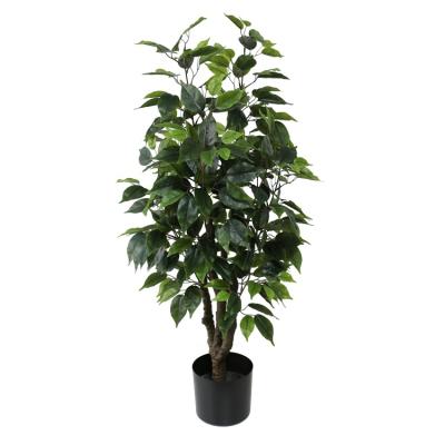 China Environmental Friendly Hot Sale PE Leaves Green Plant Artificial Ficus Tree Benjamina for sale