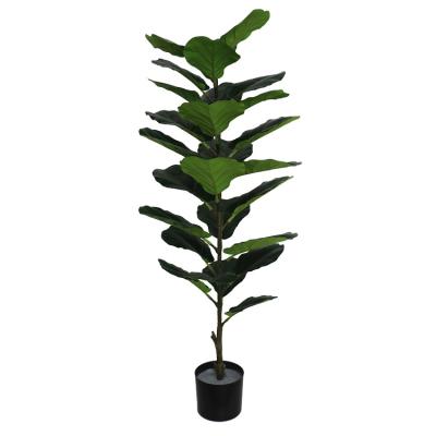 China Environmental realistic greenery 4 ft artificial lyrata fig tree for restaurant decor for sale