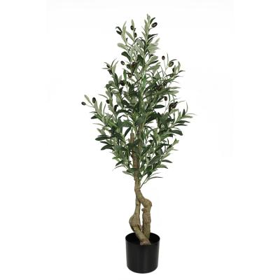 China Environmental realistic 105cm small fake artificla olive tree with fruits for home deocr for sale