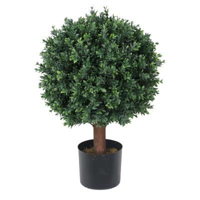 China Heyotis 60cm UV Environmental Artificial Topiary Tree Balls Grass Resistance Single Boxwood Ball Bonsai Plant For Outdoor Garden Decorative for sale