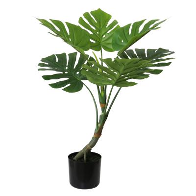 China New Environmental Coming Product 2ft Fake Topiary Plastic Monstera Bonsai Trees for sale