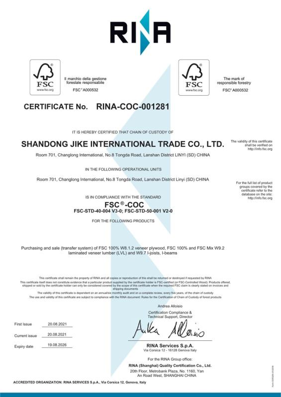 FSC - Shandong Jike International Trade Co., Ltd.