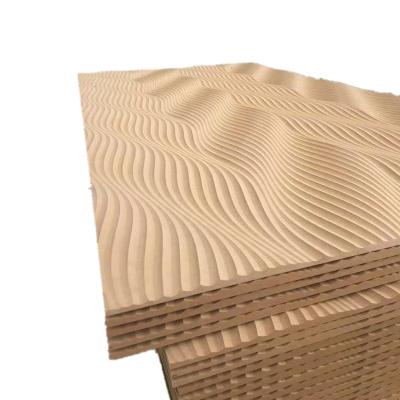 China Moisture Proof Internal 12mm Gold 3d Laminate MDF Wall Panel for sale