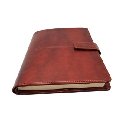 China PU Narrow High Quality Leather Notebook Snap Hard Cover Book Primary Journal Notebook for sale