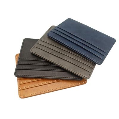 China 100% Eco-friendly Multi-color Leather Simple Fashion PU Business Portable Card Cases for sale