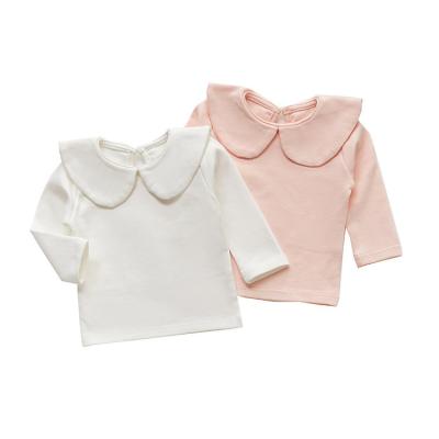 China Spring Autumn Babies Cute Peter Pan Collar Anti-pilling Blouse Tops White Cotton Toddler Shirt Toddler Girl Kids Clothes Long Sleeve Shirt for sale