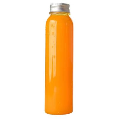 China Best Seller 300ml 350ml 400ml 450ml 500ml Eco-friendly Disposable PET Juice Bottles With Transparent Plastic Cap for sale