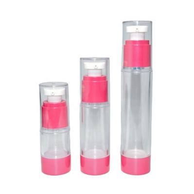 China 2021 Eco-friendly Best-selling 15ml 30ml 50ml Rose Red AS Vacuum Pump Plastic Cosmetic Bottle Airless Spray Pump for sale