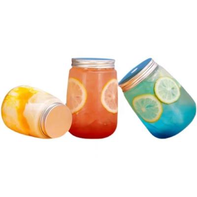 China U Shaped Plastic Cold Bottle Tea Juice Creative Disposable Bottle Eco-friendly 350ml 500ml Large Diameter Fat Bottle for sale