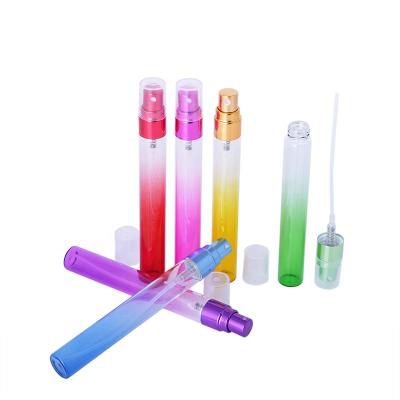 China Recyclable Perfume 10ml Glass Bottle Gradient Spray Convenient Pull Tube Cosmetic Travel Bottle for sale