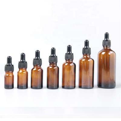 China 5ml 15ml 20ml 30ml 50ml 100ml Brown Recyclable Custom Ground Clear Dropper Essential Oil Glass Bottle for sale