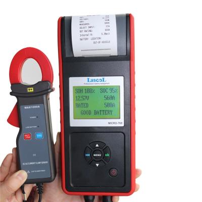 China With Cheap Auto Printer/Amp Clamp 12V 24V Car Digital Battery Tester With Printer Lancol 768A MICRO for sale