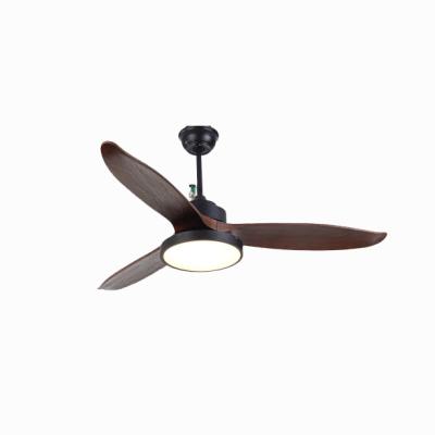 China Modern Simple 52 Inch Solid Wood Decorative Ceiling Fan With LED Light And Remote Control for sale