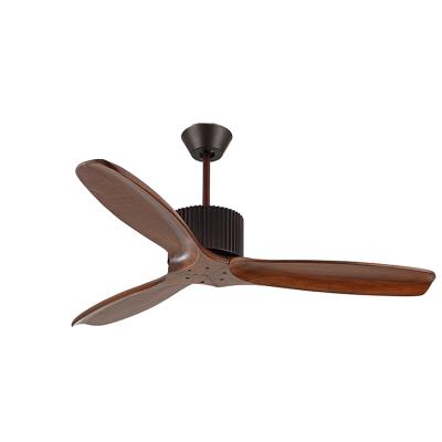 China 42 Inch Modern Simple Luxury Energy Saving Efficiency Blade AC Ceiling Fan Solid Wood Decorative Light for sale