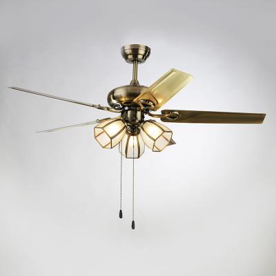 China Modern Simple Traditional Classic Decoration Home Restaurant 52 Inch Metal Leaf Ceiling Fan for sale