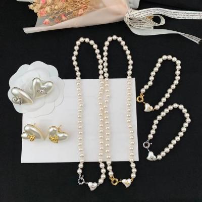 China New Arrival FASHIONABLE Heart Bead Jewelry Set Earring Necklace Bracelet Pendant Set for sale