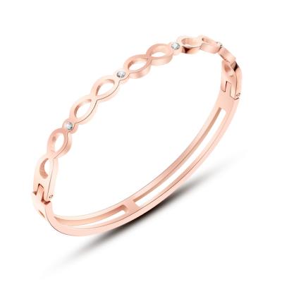 China FASHIONABLE Korean Style 18k Gold Plated Bangle Zircon Concise Bangles for sale