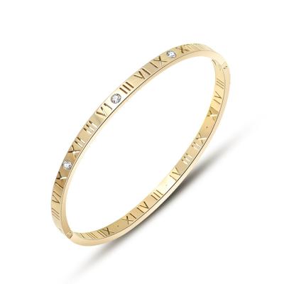 China CLASSIC Hot Sales 18k Gold Plated Thin Bracelet Bangle Lovers Rome Number Bangle Men for sale