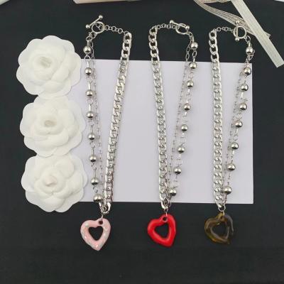 China New Arrival FASHIONABLE Acrylic Heart Necklace Hip Hop Pendant Necklace for sale